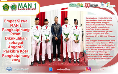 Empat Siswa MAN 1 Pangkalpinang Resmi Dikukuhkan sebagai Anggota Paskibra Kota Pangkalpinang 2025
