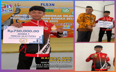 Raihan Raih Juara 1 O2SN Tingkat Cabang Dinas Pendidikan Wilayah I Kota Pangkalpinang