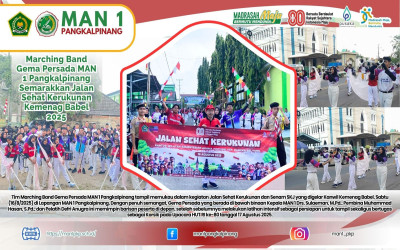 Marching Band Gema Persada MAN 1 Pangkalpinang Semarakkan Jalan Sehat Kerukunan Kemenag Babel 2025